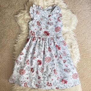 EUC Janie and Jack Girls Floral White and Pink Kids Dress 8